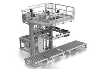 China Automatische Ausdehnungs-Hauben-Maschine für die Verpackung von eingepackten Produkten auf Paletten usine
